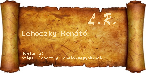 Lehoczky Renátó névjegykártya